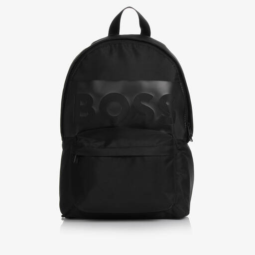 BOSS-Boys Black Canvas Backpack (35cm) | Childrensalon Outlet