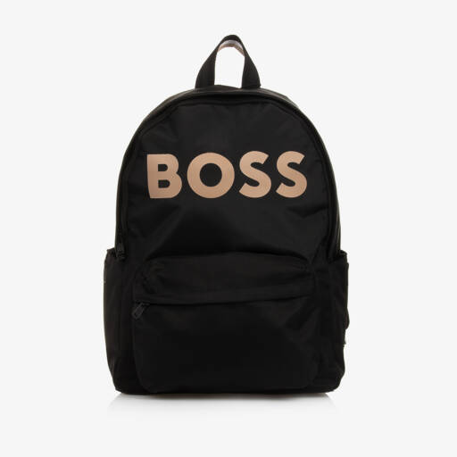 BOSS-Boys Black Canvas Backpack | Childrensalon Outlet