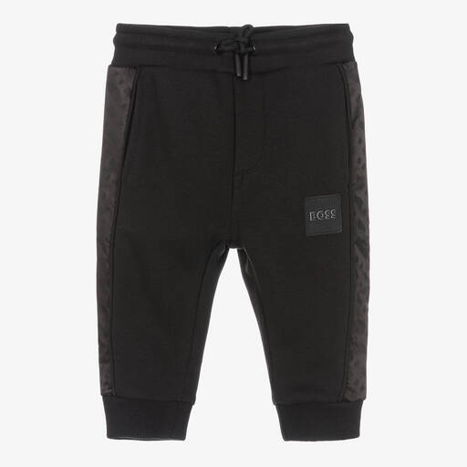 BOSS- Schwarze Baumwoll-Jogginghose | Childrensalon Outlet