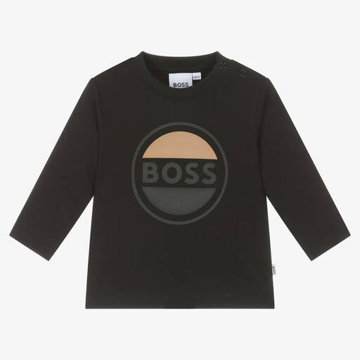 BOSS-Schwarzes Baumwolloberteil | Childrensalon Outlet