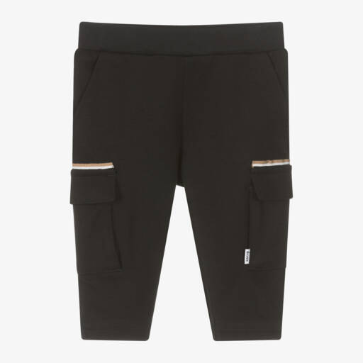 BOSS-Boys Black Jersey Cargo Pants | Childrensalon Outlet