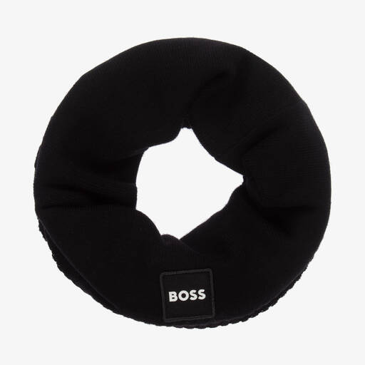 BOSS-Boys Black Knitted Snood | Childrensalon Outlet