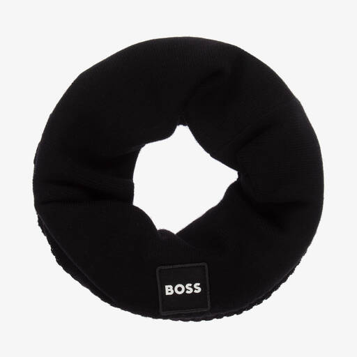 BOSS-Snood noir en maille garçon | Childrensalon Outlet