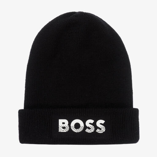 BOSS-قبعة بيني لون أسود للأولاد | Childrensalon Outlet