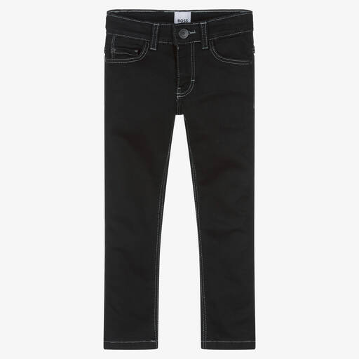 BOSS-Boys Black Slim Fit Denim Jeans | Childrensalon Outlet