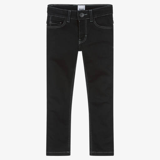 BOSS-Boys Black Slim Fit Denim Jeans | Childrensalon Outlet