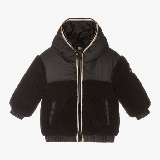 BOSS-Черная куртка на молнии для мальчиков | Childrensalon Outlet
