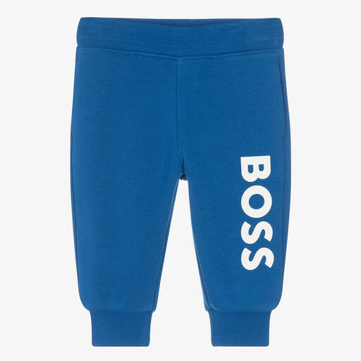 BOSS-جوغرز أطفال ولادي قطن جيرسي لون أزرق | Childrensalon Outlet