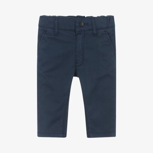 BOSS-Boys Blue Cotton Twill Chinos | Childrensalon Outlet
