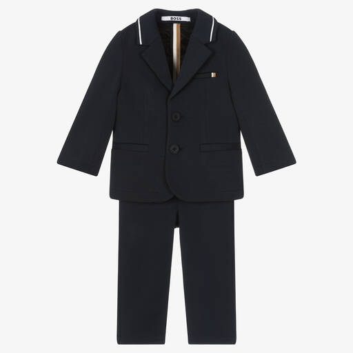 BOSS-Blauer Anzug aus Milano-Jersey (J) | Childrensalon Outlet