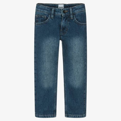 BOSS-Boys Blue Regular Fit Denim Jeans | Childrensalon Outlet