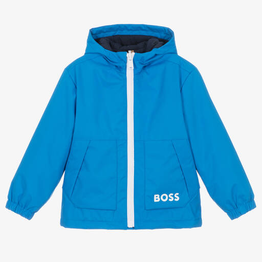 BOSS-Boys Blue Water-Reactive Jacket | Childrensalon Outlet