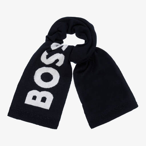 BOSS-Boys Blue & White Scarf | Childrensalon Outlet