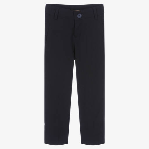 BOSS-Boys Blue Wool Suit Trousers | Childrensalon Outlet