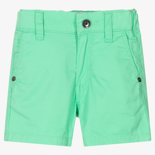 BOSS-Boys Green Cotton Shorts | Childrensalon Outlet