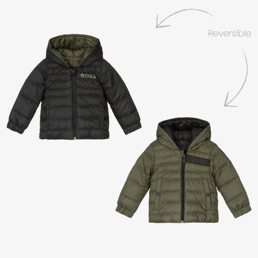 BOSS-Grüne Wendejacke für Jungen | Childrensalon Outlet