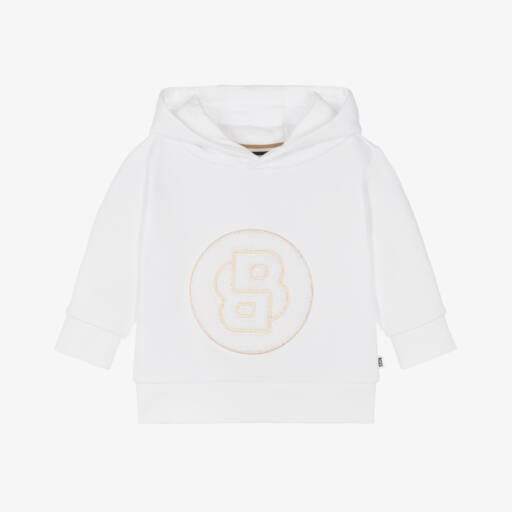 BOSS-Boys Ivory Double Monogram Hoodie | Childrensalon Outlet