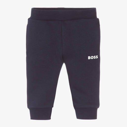 BOSS-Navyblaue Baumwoll-Jogginghose (J) | Childrensalon Outlet