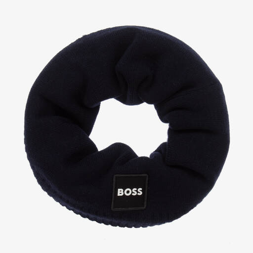 BOSS-Navyblauer Strick-Schlauchschal | Childrensalon Outlet