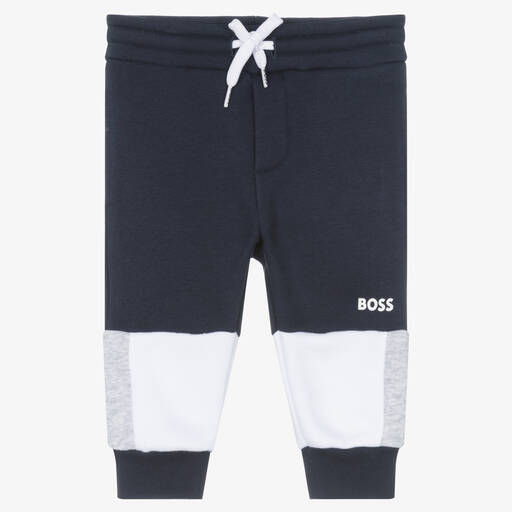 BOSS-Bas de jogging bleu marine et blanc | Childrensalon Outlet