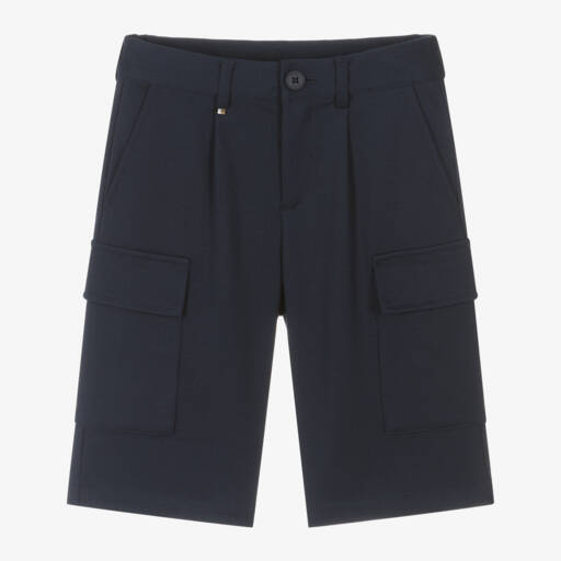 BOSS-Boys Navy Milano Cargo Shorts | Childrensalon Outlet