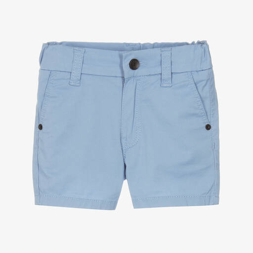 BOSS-Boys Pale Blue Cotton Chino Shorts | Childrensalon Outlet