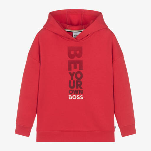 BOSS-سويتشيرت قطن لون أحمر للأولاد | Childrensalon Outlet