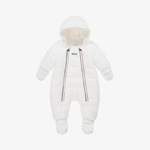 BOSS-Boys Winter White Cozy Snowsuit | Childrensalon Outlet