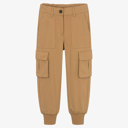BOSS-Girls Beige Milano Cargo Trousers | Childrensalon Outlet