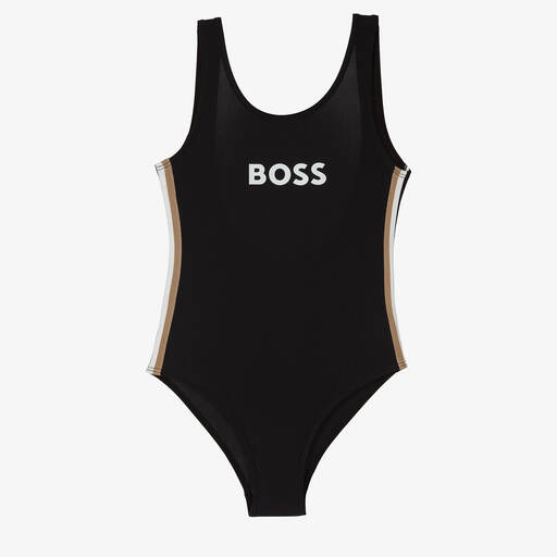 BOSS-Черный купальник для девочек | Childrensalon Outlet