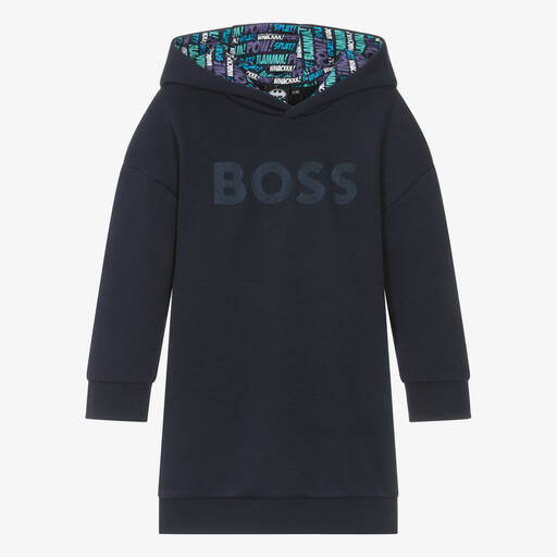 BOSS-Robe bleu marine en coton Batman | Childrensalon Outlet
