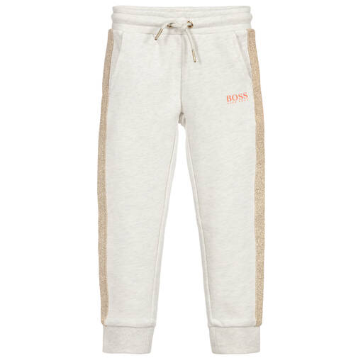 BOSS-Серые хлопковые джоггеры | Childrensalon Outlet