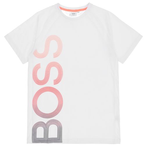 BOSS-Teen White Logo T-Shirt | Childrensalon Outlet