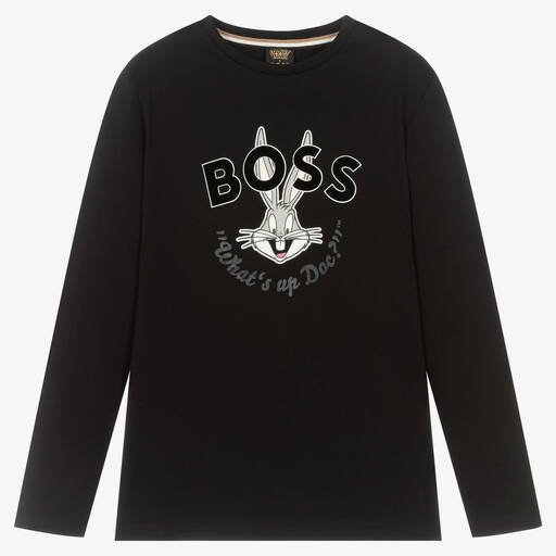BOSS-Teen Black Looney Tunes™ Logo Top | Childrensalon Outlet