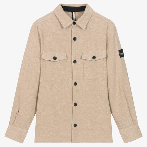 BOSS-Teen Boys Beige Cotton Shirt | Childrensalon Outlet