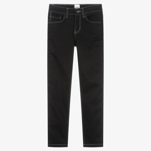 BOSS-Teen Boys Black Slim Fit Jeans | Childrensalon Outlet