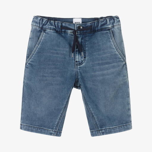 BOSS-Short bleu en jersey de denim ado | Childrensalon Outlet