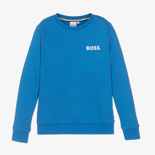 BOSS-Blaues Teen Jersey-Sweatshirt | Childrensalon Outlet