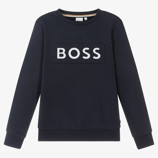 BOSS-Blaues Teen Sweatshirt (J) | Childrensalon Outlet