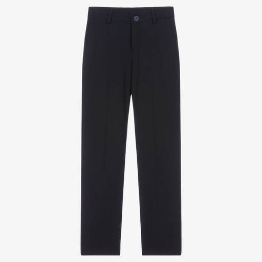 BOSS-Teen Boys Blue Wool Suit Trousers | Childrensalon Outlet