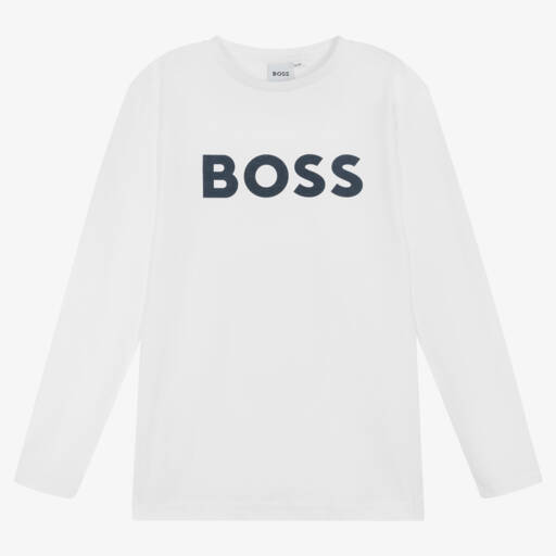 BOSS-Teen Boys Cotton Logo Shirt | Childrensalon Outlet