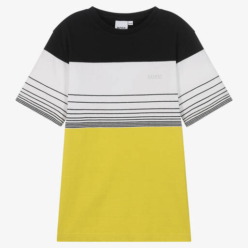 BOSS-Grünes Teen Colourblock-T-Shirt | Childrensalon Outlet
