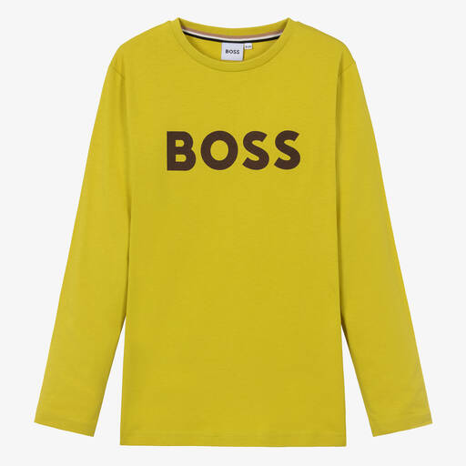 BOSS-Teen Boys Green Cotton Top | Childrensalon Outlet