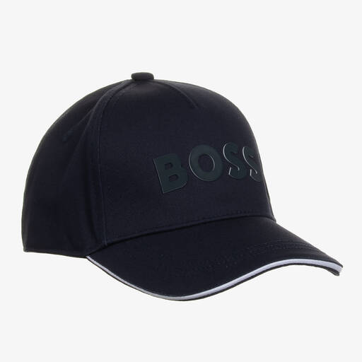 BOSS-Teen Boys Navy Blue Cotton Cap | Childrensalon Outlet