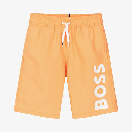 BOSS-Teen Boys Orange Swim Shorts | Childrensalon Outlet