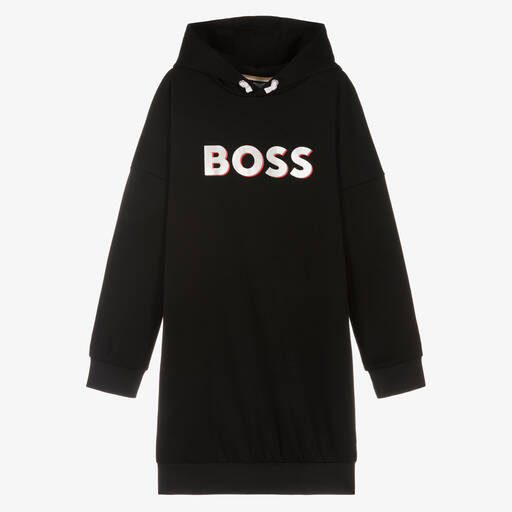 BOSS-Черное платье с капюшоном для девочек-подростков | Childrensalon Outlet