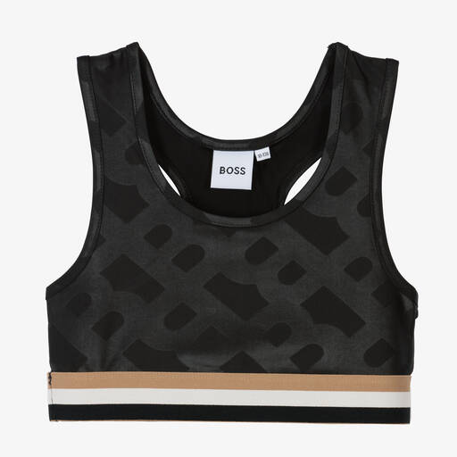 BOSS-Teen Girls Black Sports Top | Childrensalon Outlet