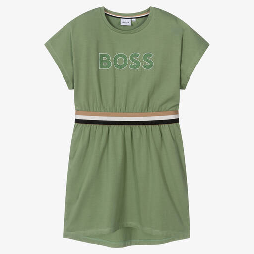 BOSS-Grünes Teen Baumwollkleid (M) | Childrensalon Outlet