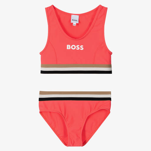 BOSS-Teen Girls Pink Logo Bikini | Childrensalon Outlet