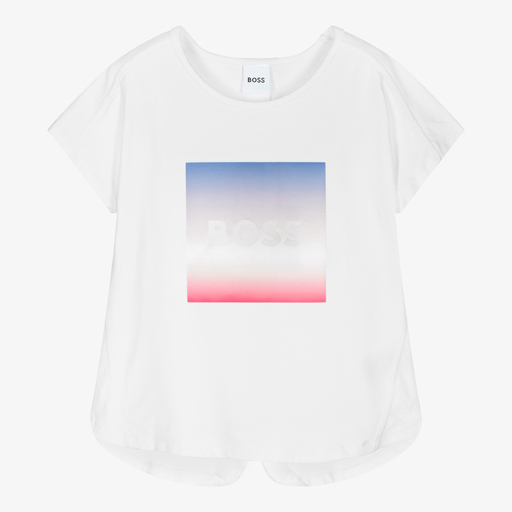 BOSS-T-shirt blanc Ado fille  | Childrensalon Outlet